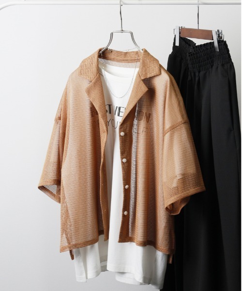 RBS◆22AW/バックプリーツベストセット/長袖シャツ/WHT/61-11-1680-111 秋冬用]プリーツロンミニハイブリット長袖シャツ(02-1273