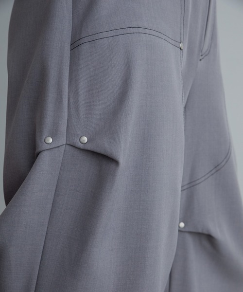 VACANCY（ヴァカンシー）の「ランダムリベットワイドスラックスパンツ（スラックス・レディース・レッド/ライトグレー/ブラック・SMALL/MEDIUM/LARGE）」の11枚目の写真