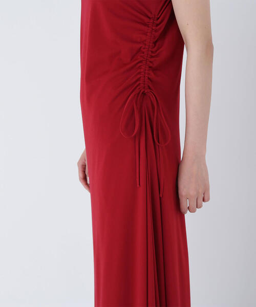 NATURAL BEAUTY BASIC(ナチュラルビューティーベーシック)の「◇サイドギャザーカットソーワンピース(ワンピース・レディース・ブラウン/レッド/ブラック・MEDIUM/P/S)」の7枚目の写真