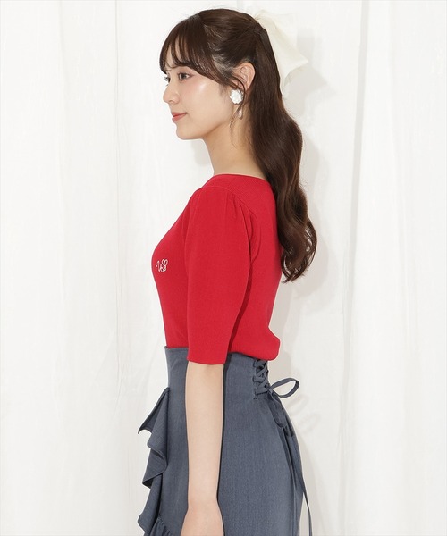 WILLSELECTION（ウィルセレクション）の「ハートネックニットプルオーバー（ニット/セーター・レディース・ホワイト系その他/レッド/オフホワイト/ブラック系その他/ブラック・FREE）」の17枚目の写真