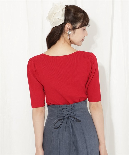 WILLSELECTION（ウィルセレクション）の「ハートネックニットプルオーバー（ニット/セーター・レディース・ホワイト系その他/レッド/オフホワイト/ブラック系その他/ブラック・FREE）」の16枚目の写真