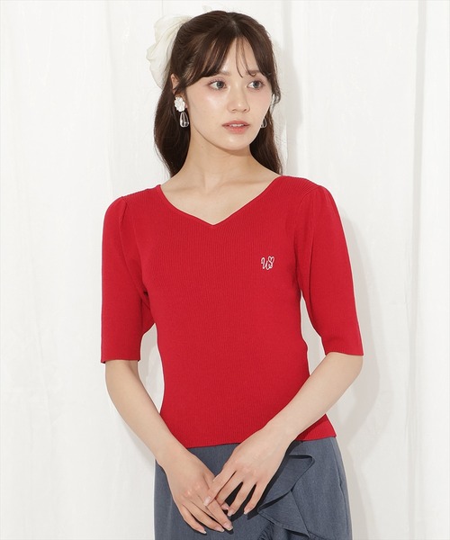 WILLSELECTION（ウィルセレクション）の「ハートネックニットプルオーバー（ニット/セーター・レディース・ホワイト系その他/レッド/オフホワイト/ブラック系その他/ブラック・FREE）」の13枚目の写真
