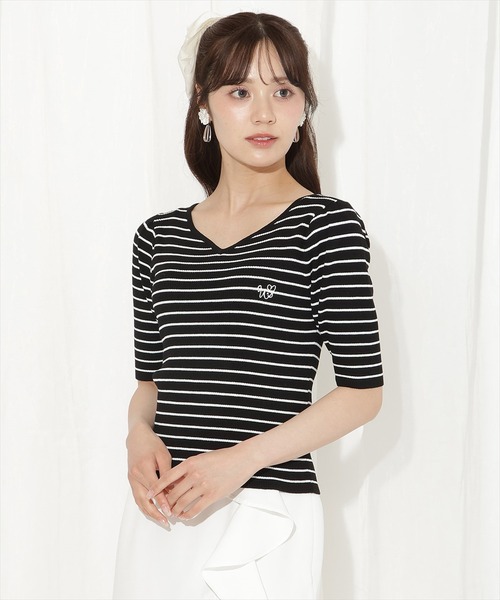 WILLSELECTION（ウィルセレクション）の「ハートネックニットプルオーバー（ニット/セーター・レディース・ホワイト系その他/レッド/オフホワイト/ブラック系その他/ブラック・FREE）」の19枚目の写真