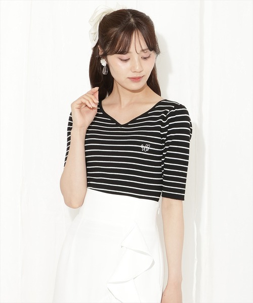 WILLSELECTION（ウィルセレクション）の「ハートネックニットプルオーバー（ニット/セーター・レディース・ホワイト系その他/レッド/オフホワイト/ブラック系その他/ブラック・FREE）」の10枚目の写真
