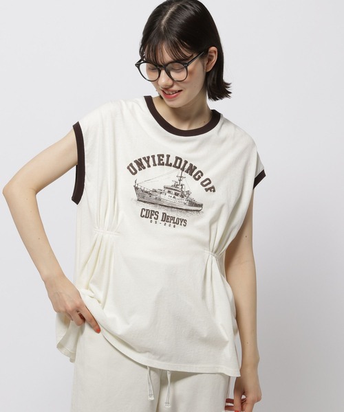 niko and...（ニコアンド）の「タックアソートリンガーＴシャツ（Tシャツ/カットソー・レディース・ベージュ/チャコール/ライトブルー/オフホワイト・LARGE/MEDIUM）」の2枚目の写真