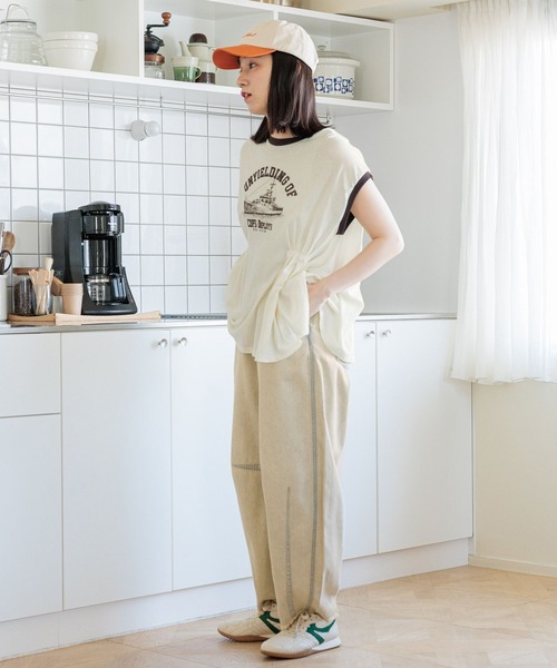 niko and...（ニコアンド）の「タックアソートリンガーＴシャツ（Tシャツ/カットソー・レディース・ベージュ/チャコール/ライトブルー/オフホワイト・LARGE/MEDIUM）」の5枚目の写真