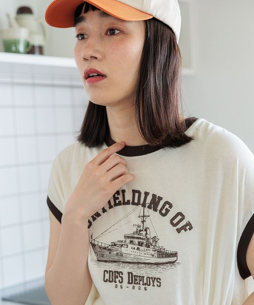 niko and...（ニコアンド）の「タックアソートリンガーＴシャツ（Tシャツ/カットソー・レディース・ベージュ/チャコール/ライトブルー/オフホワイト・LARGE/MEDIUM）」の8枚目の写真