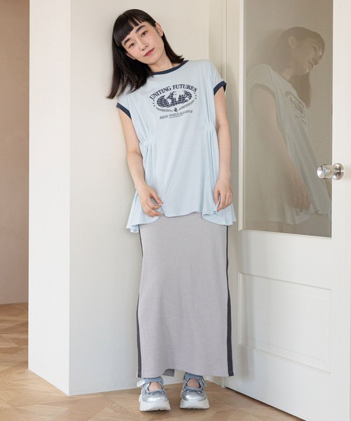 niko and...（ニコアンド）の「タックアソートリンガーＴシャツ（Tシャツ/カットソー・レディース・ベージュ/チャコール/ライトブルー/オフホワイト・LARGE/MEDIUM）」の9枚目の写真