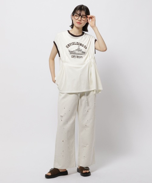 niko and...（ニコアンド）の「タックアソートリンガーＴシャツ（Tシャツ/カットソー・レディース・ベージュ/チャコール/ライトブルー/オフホワイト・LARGE/MEDIUM）」の13枚目の写真