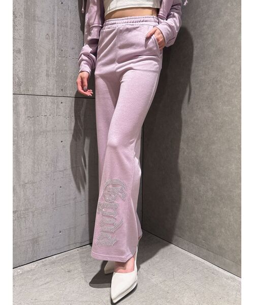 GYDA(ジェイダ)の「GYDAラメフレアパンツ【SETUP着用可】(スウェットパンツ・レディース・オフホワイト/パープル/グレー/ブラック・FREE)」の1枚目の写真