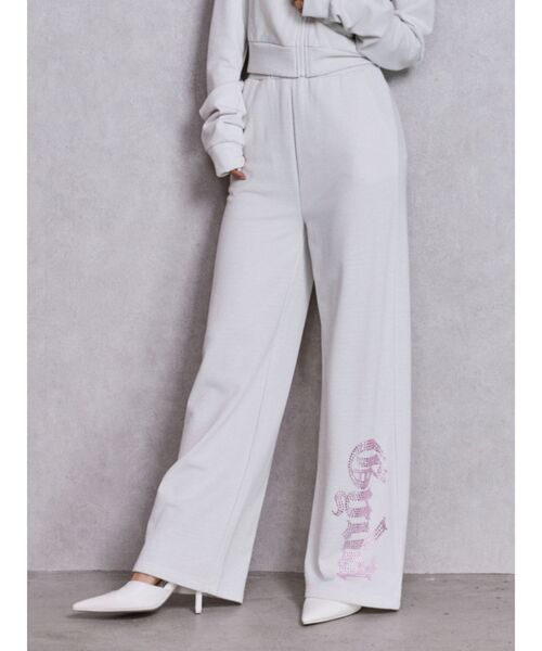 GYDA(ジェイダ)の「GYDAラメフレアパンツ【SETUP着用可】(スウェットパンツ・レディース・オフホワイト/パープル/グレー/ブラック・FREE)」の5枚目の写真