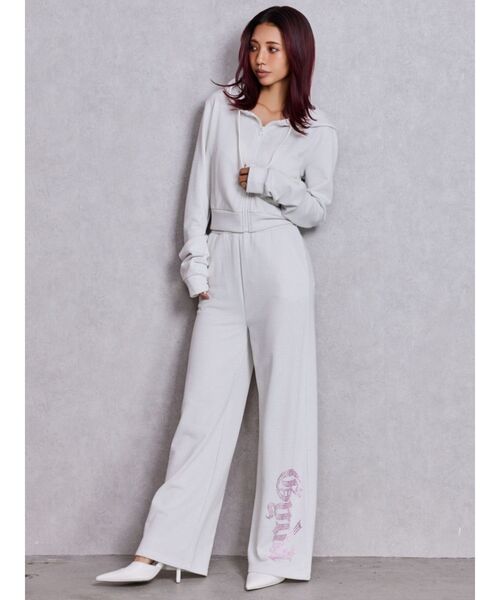 GYDA(ジェイダ)の「GYDAラメフレアパンツ【SETUP着用可】(スウェットパンツ・レディース・オフホワイト/パープル/グレー/ブラック・FREE)」の8枚目の写真