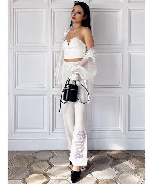 GYDA(ジェイダ)の「GYDAラメフレアパンツ【SETUP着用可】(スウェットパンツ・レディース・オフホワイト/パープル/グレー/ブラック・FREE)」の18枚目の写真