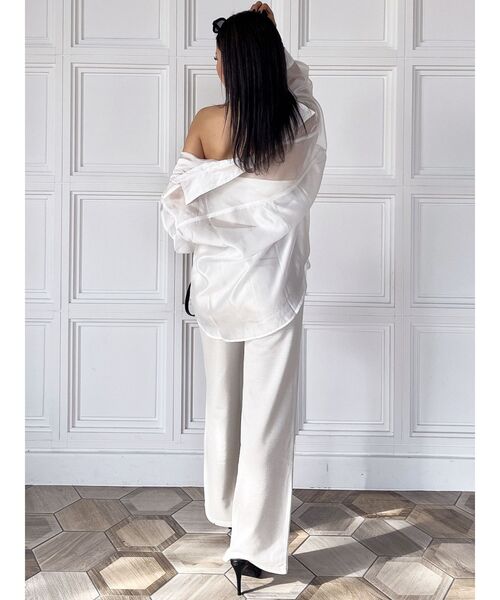 GYDA(ジェイダ)の「GYDAラメフレアパンツ【SETUP着用可】(スウェットパンツ・レディース・オフホワイト/パープル/グレー/ブラック・FREE)」の19枚目の写真