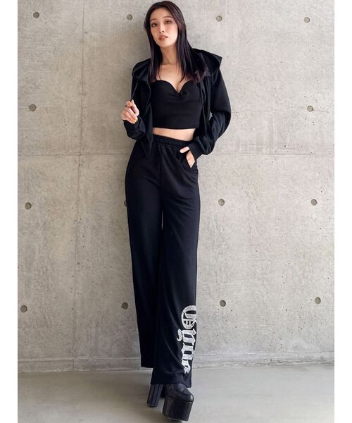 GYDA(ジェイダ)の「GYDAラメフレアパンツ【SETUP着用可】(スウェットパンツ・レディース・オフホワイト/パープル/グレー/ブラック・FREE)」の20枚目の写真