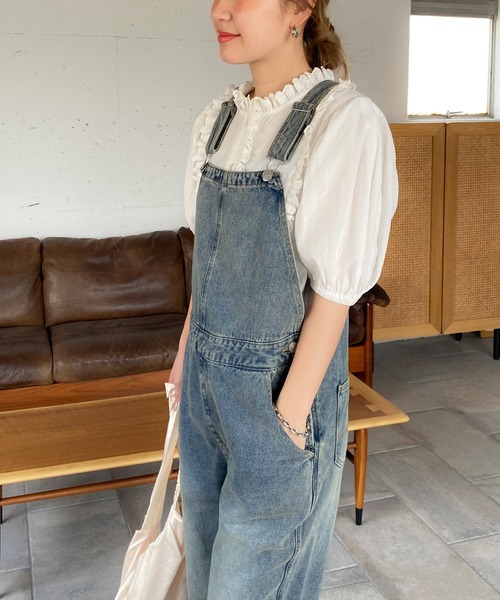 PICHI(ピイチ)の「デニムサロペット(サロペット/オーバーオール・レディース・ライトブルー/ブルー・MEDIUM/LONG)」の12枚目の写真