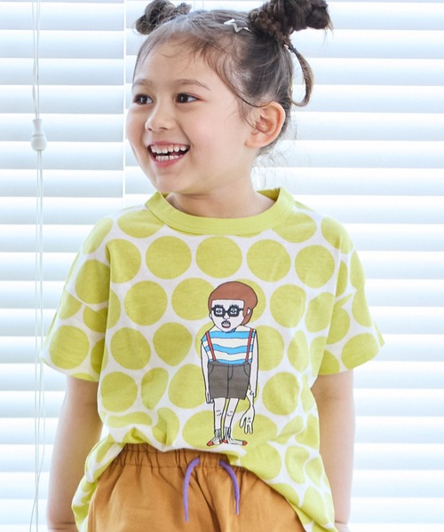 MARKEY'S（マーキーズ）の「総柄ワイドTシャツ（Tシャツ/カットソー・キッズ・ブラック/ライトブルー/ブルー系2/グレー/オフホワイト/イエロー/オレンジ/ミント/ベージュ/ピンク・L/M/S/XS/LL）」の8枚目の写真