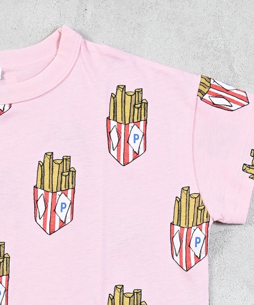 MARKEY'S（マーキーズ）の「総柄ワイドTシャツ（Tシャツ/カットソー・キッズ・ブラック/ライトブルー/ブルー系2/グレー/オフホワイト/イエロー/オレンジ/ミント/ベージュ/ピンク・L/M/S/XS/LL）」の22枚目の写真