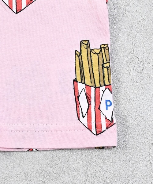 MARKEY'S（マーキーズ）の「総柄ワイドTシャツ（Tシャツ/カットソー・キッズ・ブラック/ライトブルー/ブルー系2/グレー/オフホワイト/イエロー/オレンジ/ミント/ベージュ/ピンク・L/M/S/XS/LL）」の11枚目の写真