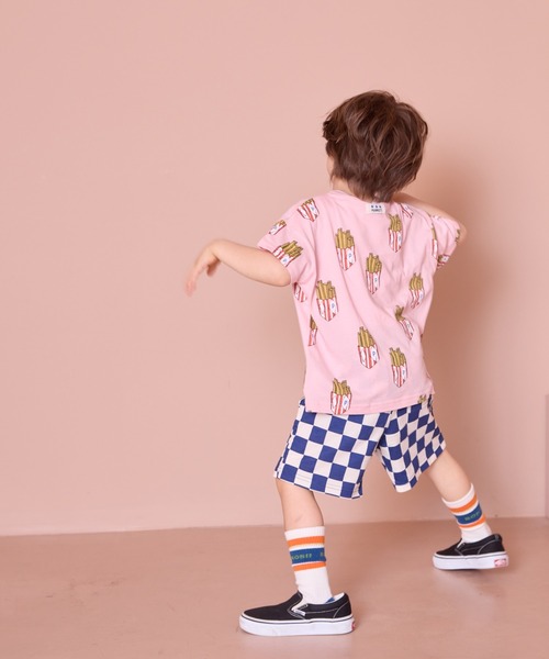 MARKEY'S（マーキーズ）の「総柄ワイドTシャツ（Tシャツ/カットソー・キッズ・ブラック/ライトブルー/ブルー系2/グレー/オフホワイト/イエロー/オレンジ/ミント/ベージュ/ピンク・L/M/S/XS/LL）」の19枚目の写真