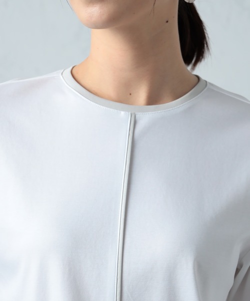 GALLORIA（ギャローリア）の「接触冷感　配色プルオーバー（Tシャツ/カットソー・レディース・ライトブルー/ライトベージュ/オフホワイト・LL/S/M/L）」の6枚目の写真