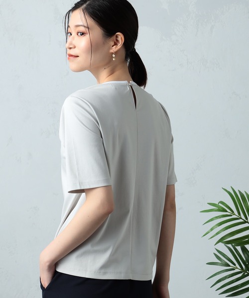 GALLORIA（ギャローリア）の「接触冷感　配色プルオーバー（Tシャツ/カットソー・レディース・ライトブルー/ライトベージュ/オフホワイト・LL/S/M/L）」の8枚目の写真