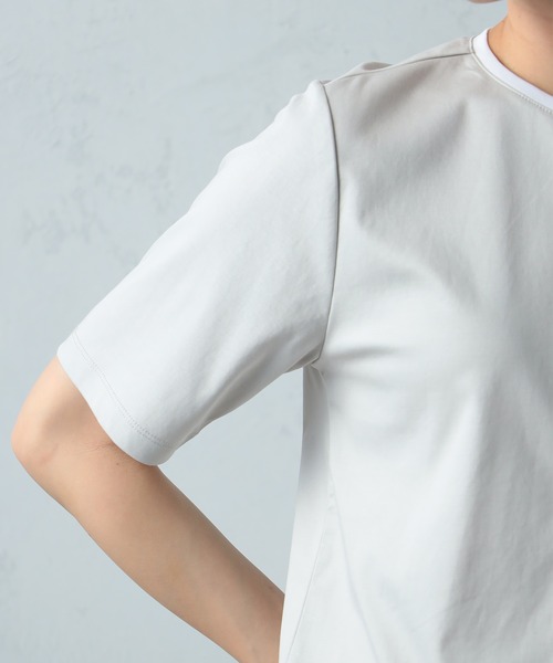 GALLORIA（ギャローリア）の「接触冷感　配色プルオーバー（Tシャツ/カットソー・レディース・ライトブルー/ライトベージュ/オフホワイト・LL/S/M/L）」の9枚目の写真