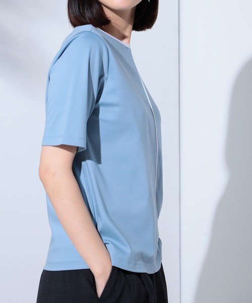 GALLORIA（ギャローリア）の「接触冷感　配色プルオーバー（Tシャツ/カットソー・レディース・ライトブルー/ライトベージュ/オフホワイト・LL/S/M/L）」の14枚目の写真