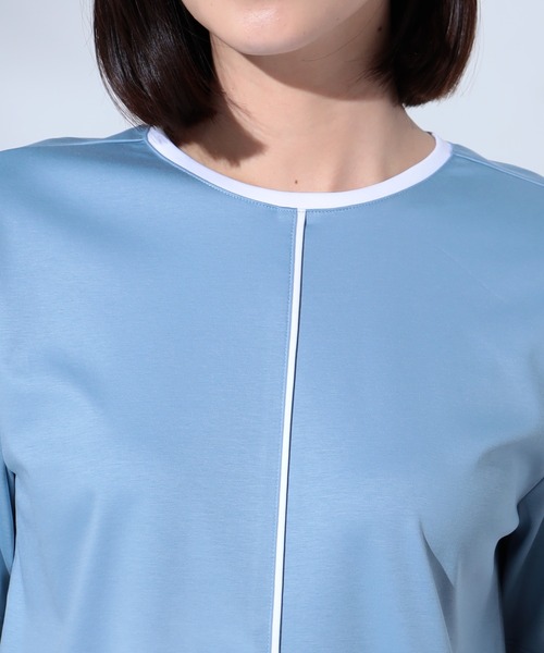 GALLORIA（ギャローリア）の「接触冷感　配色プルオーバー（Tシャツ/カットソー・レディース・ライトブルー/ライトベージュ/オフホワイト・LL/S/M/L）」の15枚目の写真