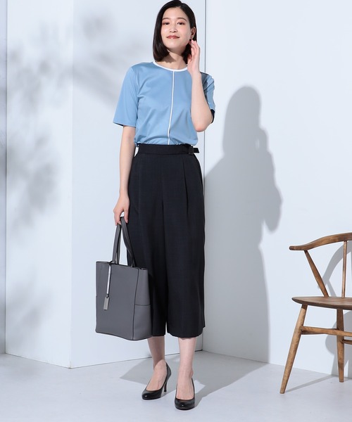 GALLORIA（ギャローリア）の「接触冷感　配色プルオーバー（Tシャツ/カットソー・レディース・ライトブルー/ライトベージュ/オフホワイト・LL/S/M/L）」の12枚目の写真