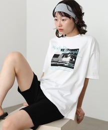 フォトプリントカラーロゴ半袖Tシャツ