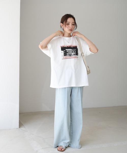 Bab（バブ）の「フォトプリントカラーロゴ半袖Ｔシャツ（Tシャツ/カットソー・レディース・ピンク/ブルーグリーン・M）」の7枚目の写真