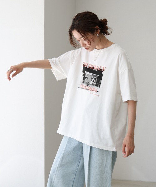Bab（バブ）の「フォトプリントカラーロゴ半袖Ｔシャツ（Tシャツ/カットソー・レディース・ピンク/ブルーグリーン・M）」の8枚目の写真