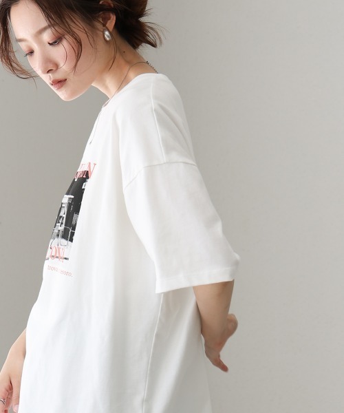 Bab（バブ）の「フォトプリントカラーロゴ半袖Ｔシャツ（Tシャツ/カットソー・レディース・ピンク/ブルーグリーン・M）」の9枚目の写真