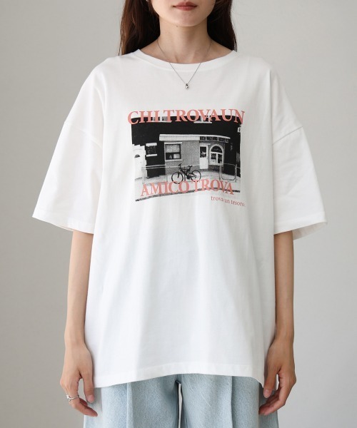 Bab（バブ）の「フォトプリントカラーロゴ半袖Ｔシャツ（Tシャツ/カットソー・レディース・ピンク/ブルーグリーン・M）」の14枚目の写真