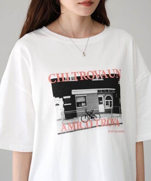 Bab（バブ）の「フォトプリントカラーロゴ半袖Ｔシャツ（Tシャツ/カットソー・レディース・ピンク/ブルーグリーン・M）」の16枚目の写真