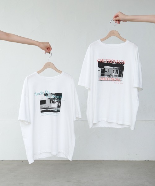 Bab（バブ）の「フォトプリントカラーロゴ半袖Ｔシャツ（Tシャツ/カットソー・レディース・ピンク/ブルーグリーン・M）」の17枚目の写真