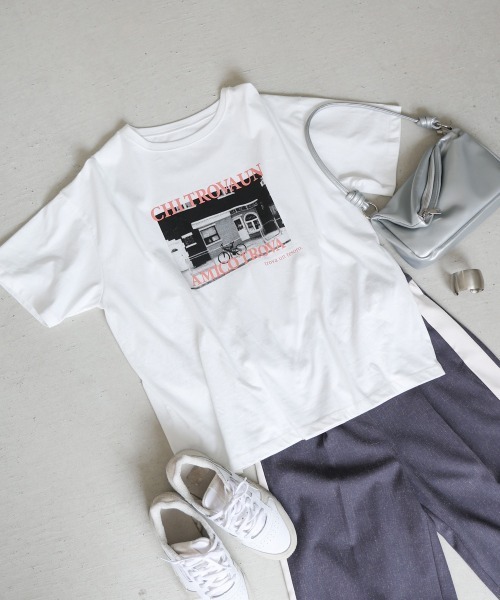 Bab（バブ）の「フォトプリントカラーロゴ半袖Ｔシャツ（Tシャツ/カットソー・レディース・ピンク/ブルーグリーン・M）」の18枚目の写真