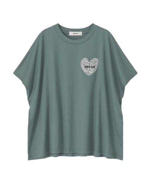 ZUCCa(ズッカ)の「(S)ハートロゴT / Tシャツ(Tシャツ/カットソー・レディース・グリーン/ダークグレー/ブラック/ホワイト/グレー/ライトブルー・M size)」の7枚目の写真