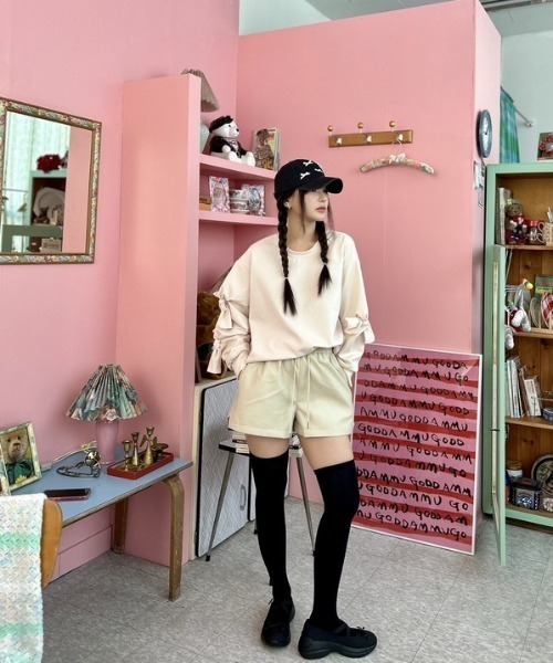 ipugo（イプゴ）の「ipugo/イプゴ レザーショートパンツ（その他パンツ・レディース・ベージュ/ブラック・FREE）」の18枚目の写真