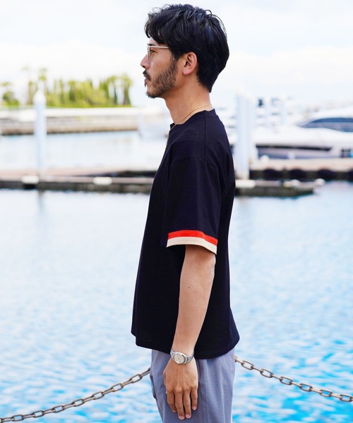 jiggys shop(ジギーズショップ)の「袖ライン アクセントスリーブ コットン 半袖Tシャツ カットソー(Tシャツ/カットソー・メンズ・チャコールグレー/ブラック・X-LARGE/LARGE/MEDIUM)」の17枚目の写真