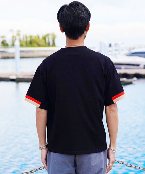 jiggys shop(ジギーズショップ)の「袖ライン アクセントスリーブ コットン 半袖Tシャツ カットソー(Tシャツ/カットソー・メンズ・チャコールグレー/ブラック・X-LARGE/LARGE/MEDIUM)」の16枚目の写真