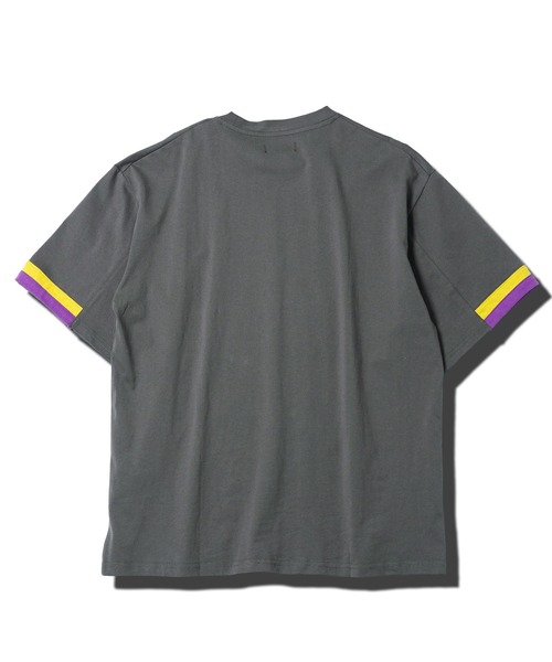 jiggys shop(ジギーズショップ)の「袖ライン アクセントスリーブ コットン 半袖Tシャツ カットソー(Tシャツ/カットソー・メンズ・チャコールグレー/ブラック・X-LARGE/LARGE/MEDIUM)」の15枚目の写真