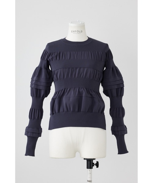 ENFOLD（エンフォルド）の「凸凹プルオーバー（ニット/セーター・レディース・ブラック/グレー/ブルー・38）」の2枚目の写真
