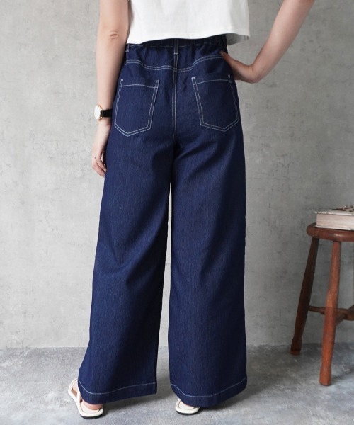 SELECT LEVERY(セレクトリベリー)の「アイスメッシュデニムワイドパンツ(デニムパンツ・レディース・ネイビー/ワンウォッシュ/ブルー系その他/ブルー・SMALL/LARGE/X-LARGE/MEDIUM)」の12枚目の写真