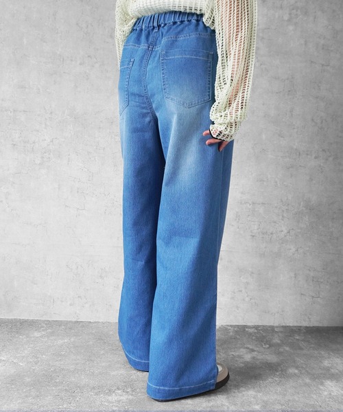 SELECT LEVERY(セレクトリベリー)の「アイスメッシュデニムワイドパンツ(デニムパンツ・レディース・ネイビー/ワンウォッシュ/ブルー系その他/ブルー・SMALL/LARGE/X-LARGE/MEDIUM)」の8枚目の写真