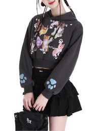 ROOPTOKYO（ループトウキョウ）の「【90%OFF】▲CAT SHORT HOODIE / キャットショート丈パーカー（ルームウェア/パジャマ）」