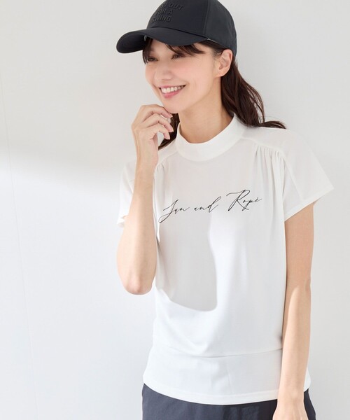 UV】【接触冷感】強撚スムースギャザープルオーバー（Tシャツ