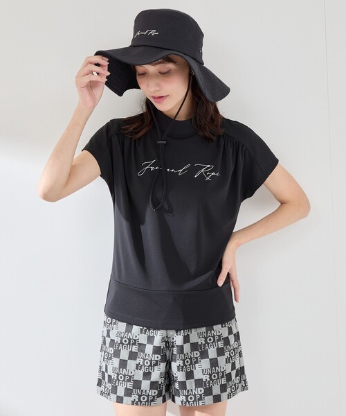 JUN&ROPE　ERS-62000 定価26,400円 新品タグ付 UV】【接触冷感】強撚スムースギャザープルオーバー（Tシャツ