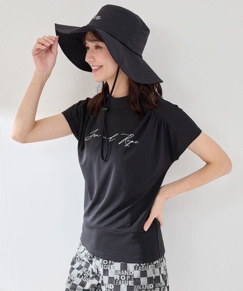 UV】【接触冷感】強撚スムースギャザープルオーバー（Tシャツ